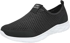 Women Casual Slip On Sneakers Breathable Knit Walking Shoes Lightweight Loafers Non Slip Comfortable Flats
