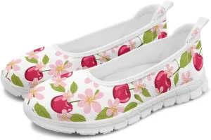 Women's Art Pattern Casual Loafers Slip On Flying Mesh Walking Shoes Comfortable Lightweight Ladies Outdoor Travel Shoes US Size 6-11