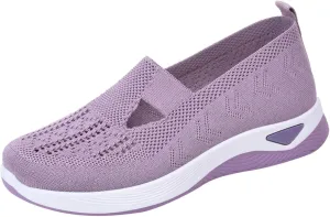 Womens Canvas Slip On Shoes Casual Walking Sneakers Lightweight Flat Fashion Comfortable Elastic Loafers Non Slip