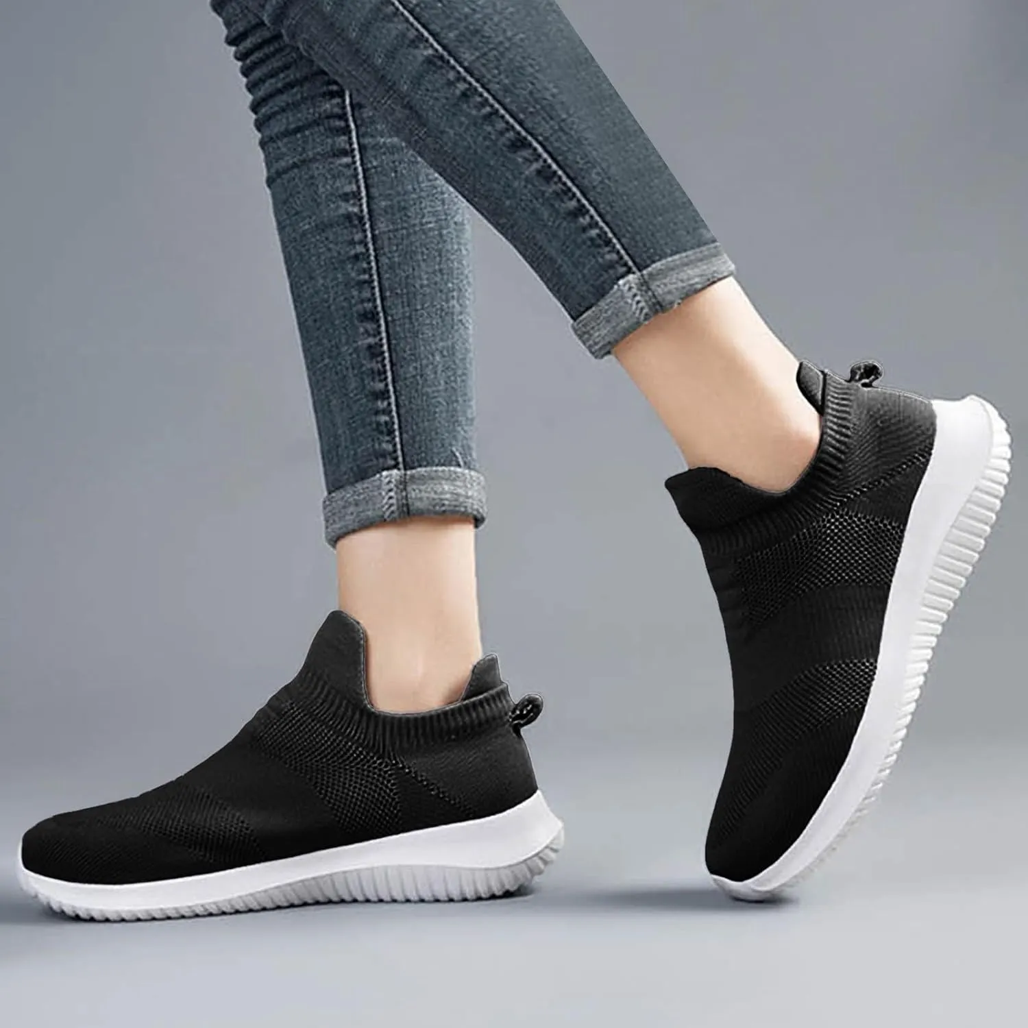 Women's Casual Sneakers Womens Slip On Walking Shoes Non Slip Running Shoes Breathable Workout Shoes Lightweight Sneakers