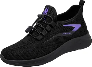 Womens Slip On Running Shoes Casual Non Slip Walking Shoes Lightweight Breathable Flat Workout Sneakers