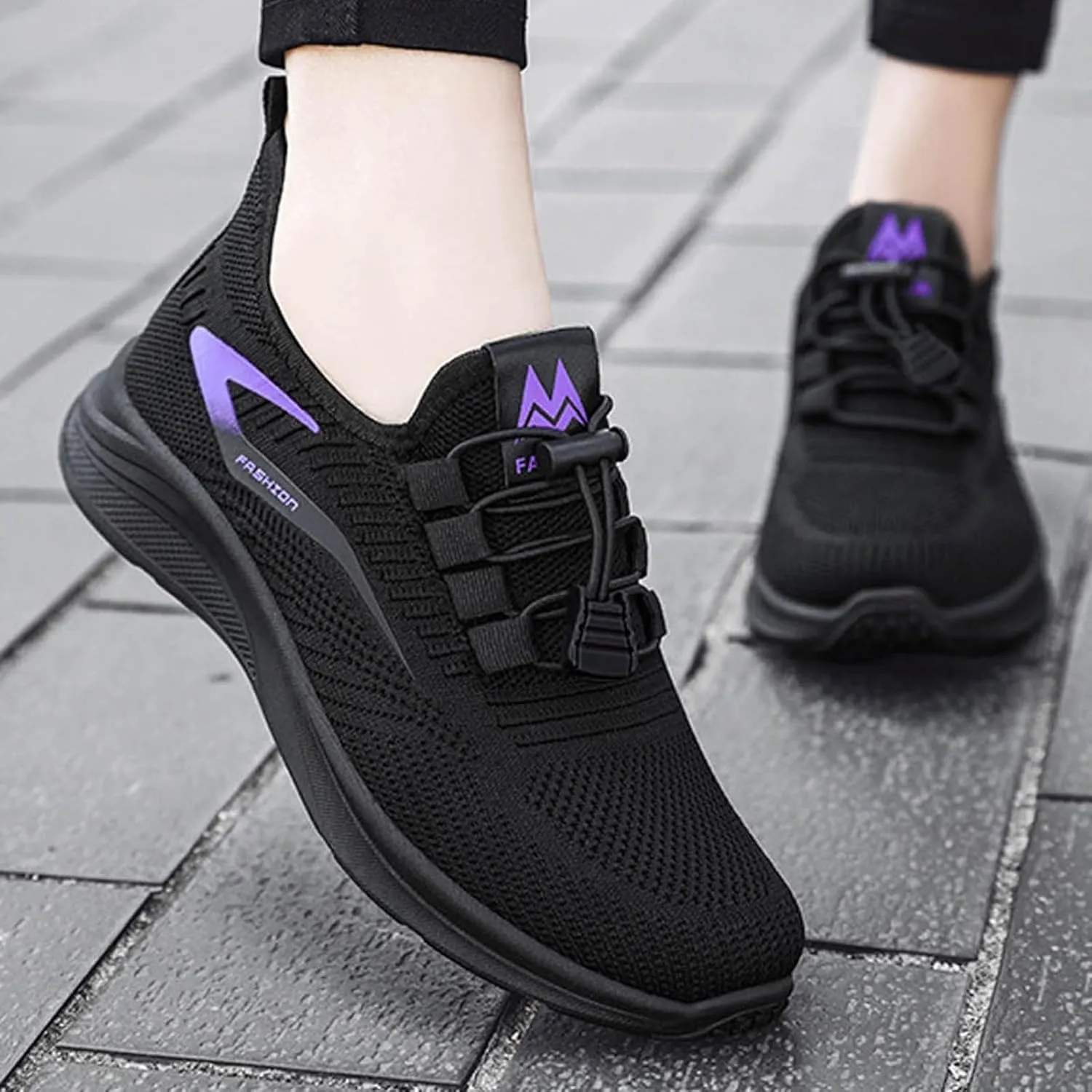 Womens Slip On Running Shoes Casual Non Slip Walking Shoes Lightweight Breathable Flat Workout Sneakers