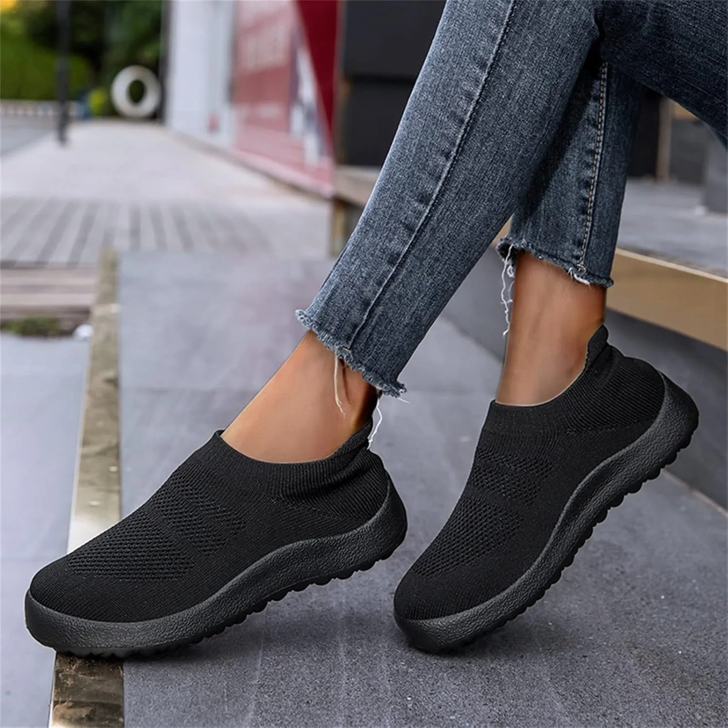 Women's Sneakers Wide Lightweight Work Slip Resistant Breathable Mens Black Running Shoes Women's Loafers with Arch Support Men Sneakers