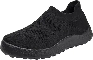Women's Sneakers Wide Lightweight Work Slip Resistant Breathable Mens Black Running Shoes Women's Loafers with Arch Support Men Sneakers