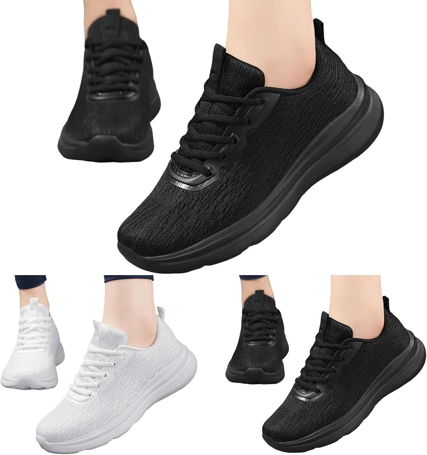 Women's Tennis Shoes Sneakers for Women Casual Breathable Lace Up Walking Shoes Lightweight Non Slip Workout Shoes