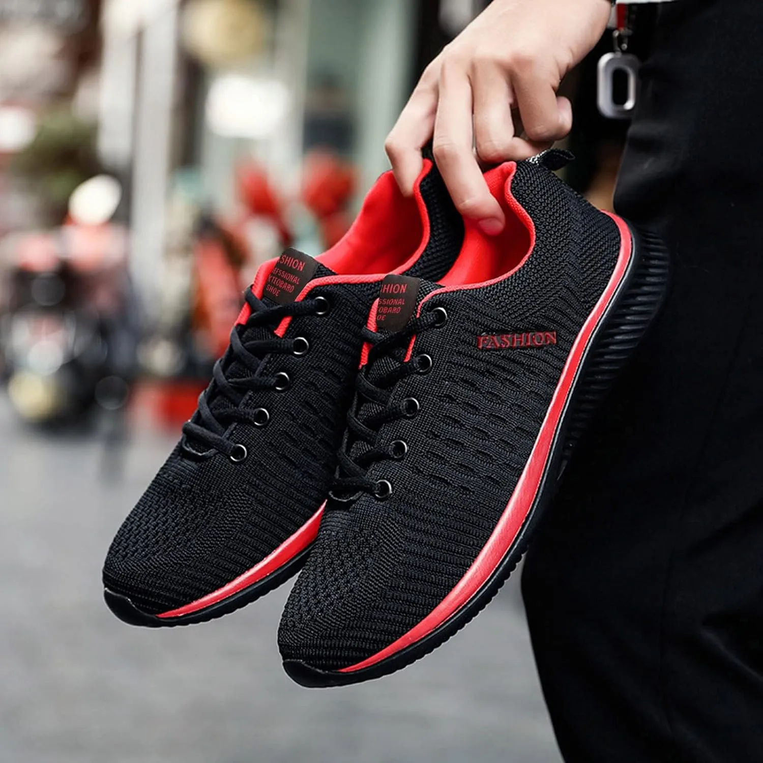 Women's Walking Shoes Mesh Breathable Lightweight Fashion Mens Running Shoes Sports Men's Shoes Casual Waterproof Sneakers Black Tennis Shoe Cross Trainer Shoe