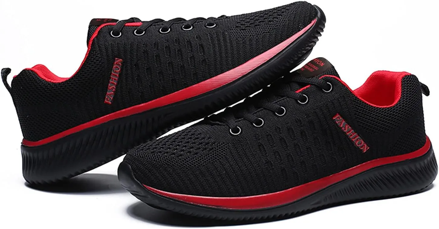 Women's Walking Shoes Mesh Breathable Lightweight Fashion Mens Running Shoes Sports Men's Shoes Casual Waterproof Sneakers Black Tennis Shoe Cross Trainer Shoe